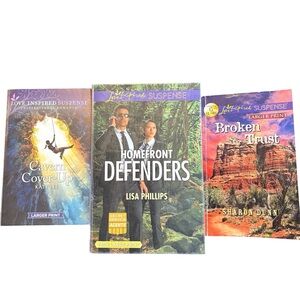 Set of 3 Larger Print Love Inspired Suspense Novels Books Christian Romance